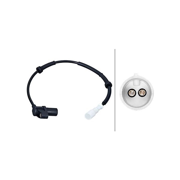 ABS-givare, Sensor, hjulvarvtal, Framaxel Hella 6PU 358 218-401 HELLA