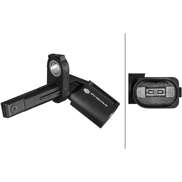 ABS-givare, Sensor, hjulvarvtal, Bakaxel vänster, framaxel höger, HELLA