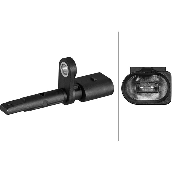 ABS-givare, Sensor, hjulvarvtal, Bakaxel Hella 6PU 358 218-481 HELLA
