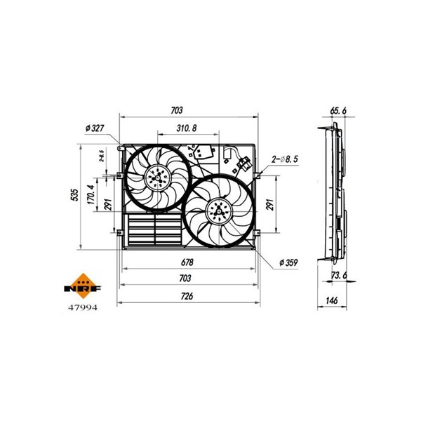 Fläkt, kylare 12V Nrf 47994 NRF