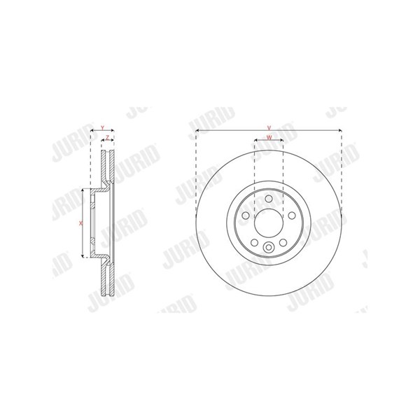 Bromsskiva Ventilerad, Framaxel Jurid 563400JC JURID