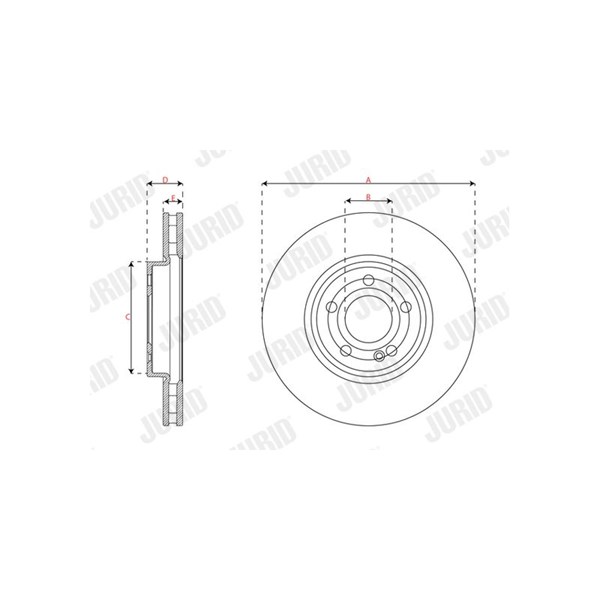 Bromsskiva Ventilerad, Framaxel Jurid 563637JC JURID Bromsskiva Ventilerad, Framaxel Jurid 563637JC JURID