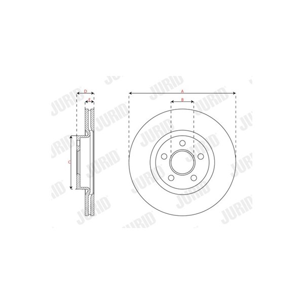 Bromsskiva Solid, Framaxel Jurid 563708JC JURID