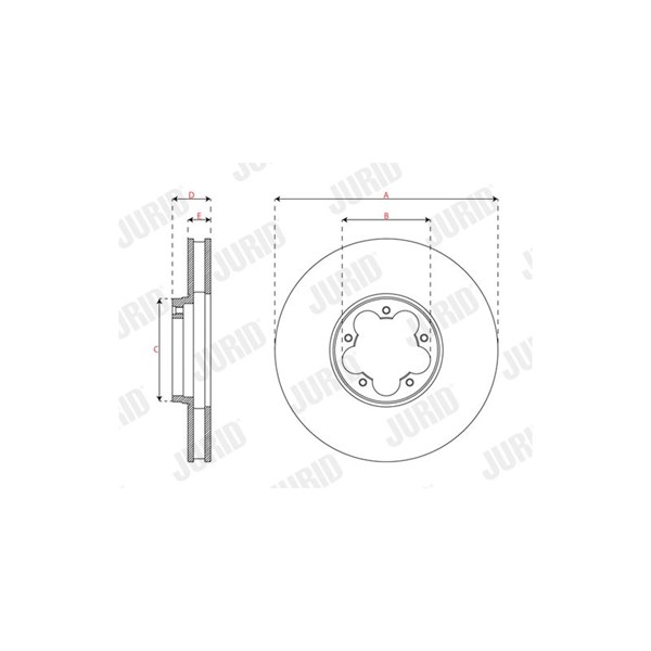 Bromsskiva Ventilerad, Framaxel Jurid 563740JC JURID