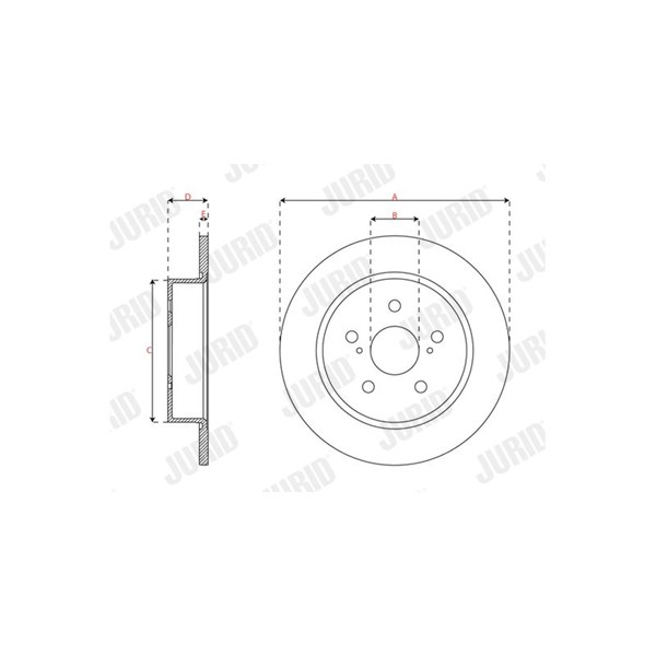 Bromsskiva Solid, Bakaxel Jurid 563757JC JURID Bromsskiva Solid, Bakaxel Jurid 563757JC JURID