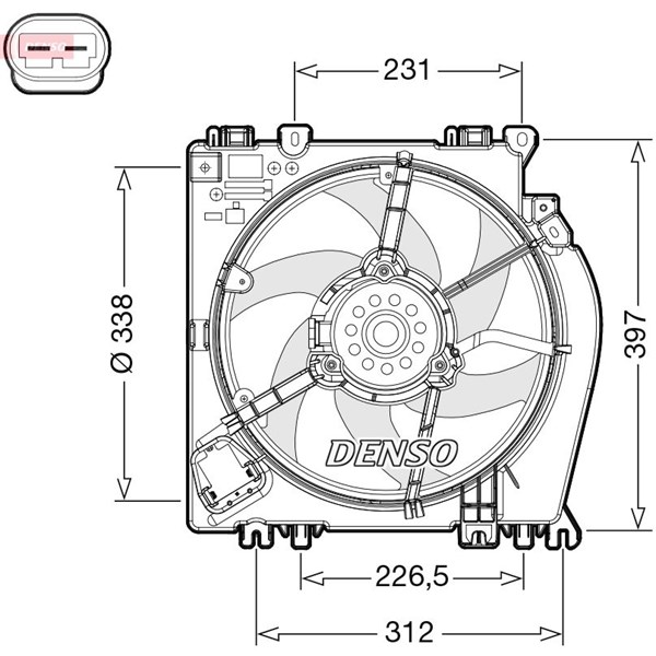 Fläkt, kylare 12V Denso DER46002 DENSO