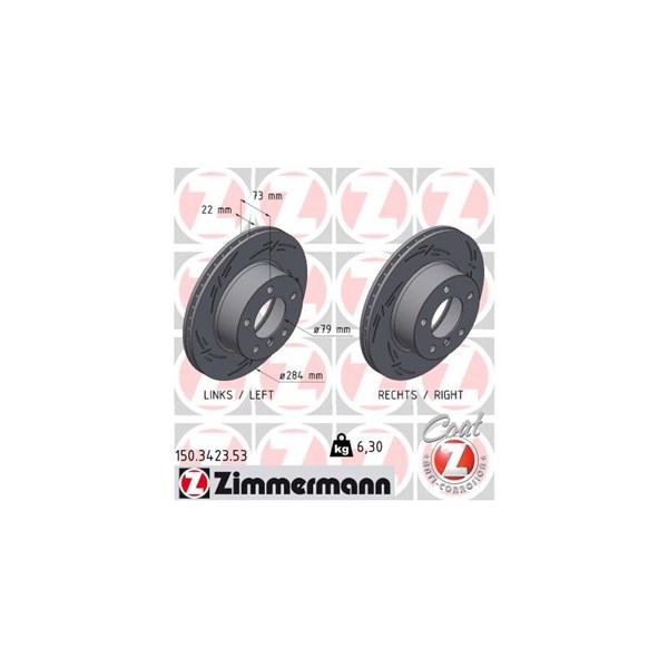 Bromsskiva Ventilerad, Framaxel Zimmermann 150.3423.53 ZIMMERMANN Bromsskiva Ventilerad, Framaxel Zimmermann 150.3423.53 ZIMMERMANN