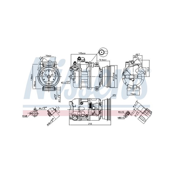 Kompressor, klimatanläggning 12V Nissens 89112 NISSENS
