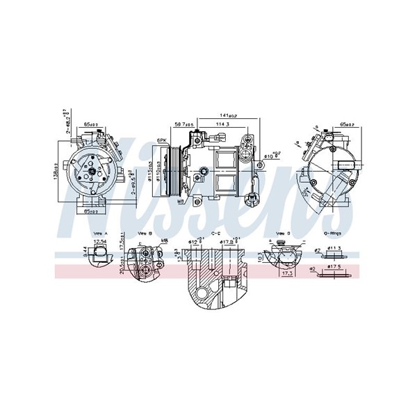 Kompressor, klimatanläggning Nissens 891186 NISSENS