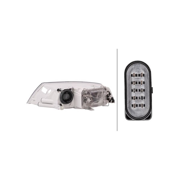 Strålkastare 12V, Höger Hella 1EL 354 027-021 HELLA