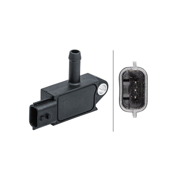 Sensor, avgastryck, Nedre Hella 6PP 009 409-461 HELLA