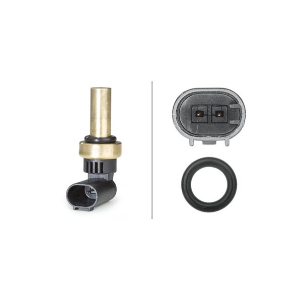 Kylvätsketemperatur-sensor, Bak, Fram Hella 6PT 358 058-221 HELLA