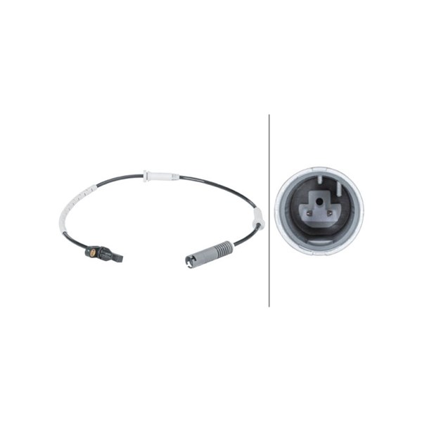 ABS-givare, Sensor, hjulvarvtal, Framaxel Hella 6PU 012 679-881 HELLA
