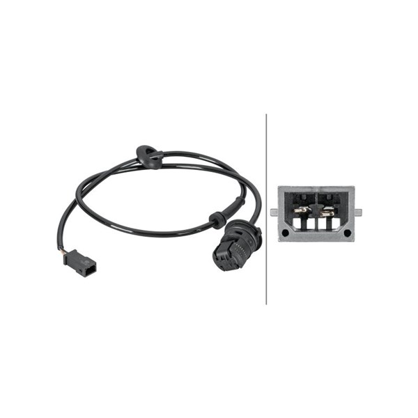 ABS-givare, Sensor, hjulvarvtal, Bakaxel, Bakaxel höger, Bakaxel  HELLA