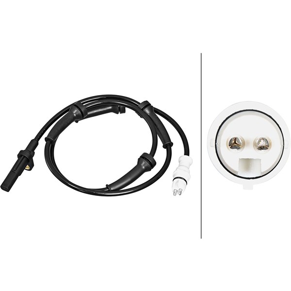 ABS-givare, Sensor, hjulvarvtal, Bakaxel Hella 6PU 358 217-031 HELLA