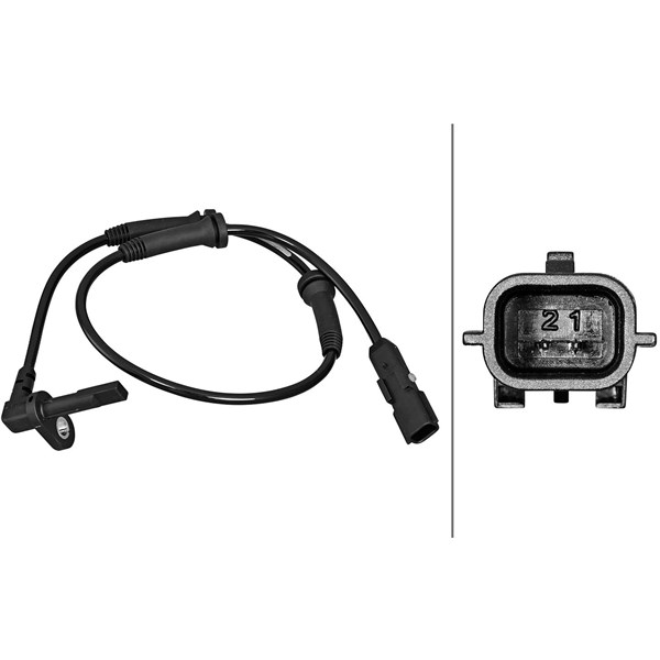 ABS-givare, Sensor, hjulvarvtal, Framaxel Hella 6PU 358 217-091 HELLA