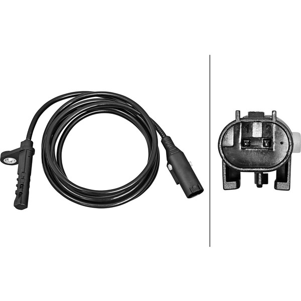 ABS-givare, Sensor, hjulvarvtal, Bakaxel höger Hella 6PU 358 217- HELLA