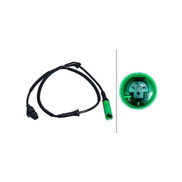 ABS-givare, Sensor, hjulvarvtal, Framaxel Hella 6PU 358 218-251 HELLA