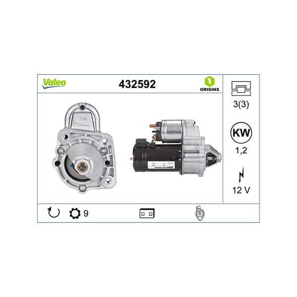 Startmotor 12V Valeo 432592 VALEO