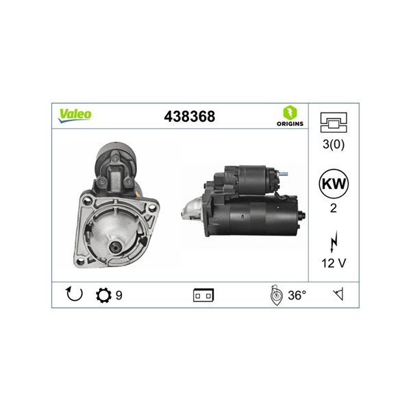 Startmotor 12V Valeo 438368 VALEO