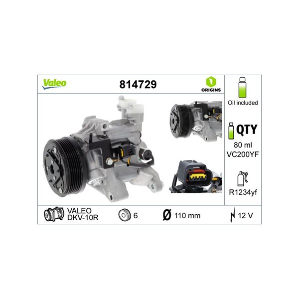 Kompressor, klimatanläggning Valeo 814729 VALEO