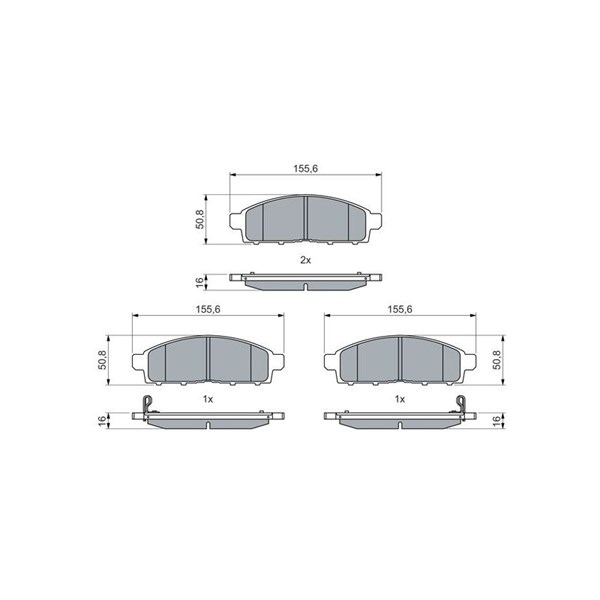 Bromsbeläggsats, Framaxel Bosch 0 986 460 069 BOSCH