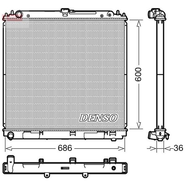 Kylare, motorkylning Denso DRM46041 DENSO