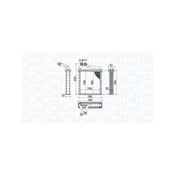 Värmeväxlare, kupévärme Magneti marelli 350218442000 MAGNETI MARELLI