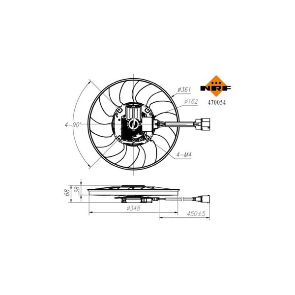 Fläkt, kylare, Vänster Nrf 470054 NRF Fläkt, kylare, Vänster Nrf 470054 NRF