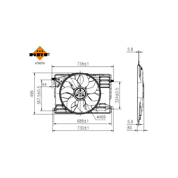 Fläkt, kylare Nrf 470070 NRF