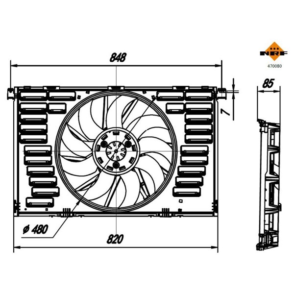 Fläkt, kylare Nrf 470080 NRF