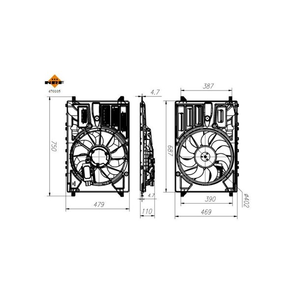 Fläkt, kylare Nrf 470105 NRF