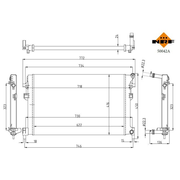 Kylare, motorkylning, Fram, Mitt Nrf 50042A NRF