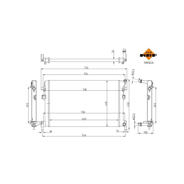 Kylare, motorkylning, Fram, Mitt Nrf 50042A NRF