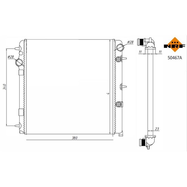 Kylare, motorkylning Nrf 50467A NRF