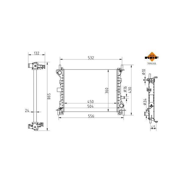 Kylare, motorkylning Nrf 509614A NRF Kylare, motorkylning Nrf 509614A NRF
