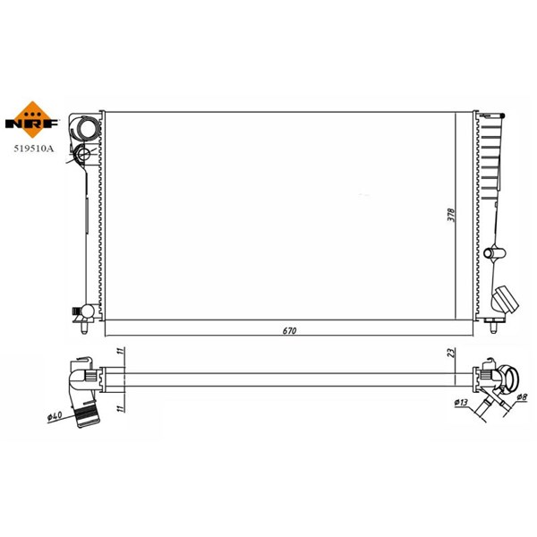 Kylare, motorkylning Nrf 519510A NRF