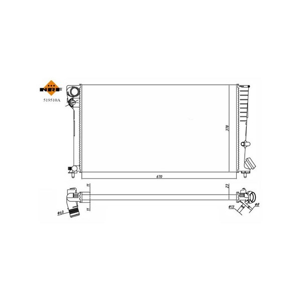 Kylare, motorkylning Nrf 519510A NRF Kylare, motorkylning Nrf 519510A NRF