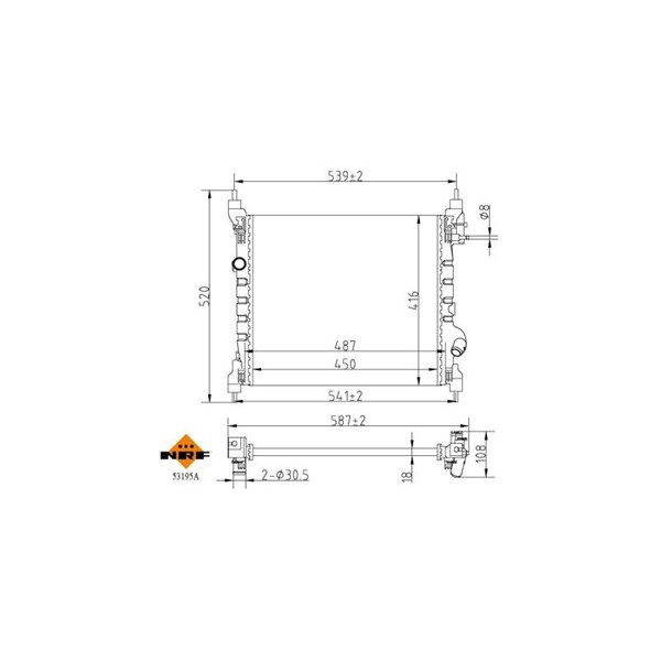 Kylare, motorkylning Nrf 53195A NRF