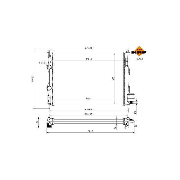 Kylare, motorkylning Nrf 53756A NRF Kylare, motorkylning Nrf 53756A NRF