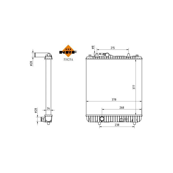 Kylare, motorkylning Nrf 53825A NRF