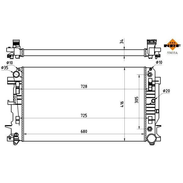 Kylare, motorkylning Nrf 53833A NRF