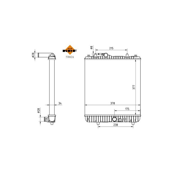 Kylare, motorkylning Nrf 53862A NRF