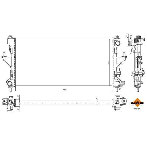 Kylare, motorkylning Nrf 54202A NRF