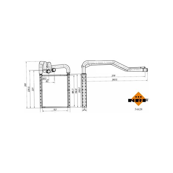 Värmeväxlare, kupévärme Nrf 54428 NRF
