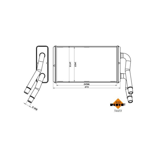 Värmeväxlare, kupévärme, Fram Nrf 54433 NRF