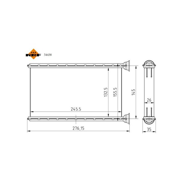 Värmeväxlare, kupévärme Nrf 54438 NRF Värmeväxlare, kupévärme Nrf 54438 NRF