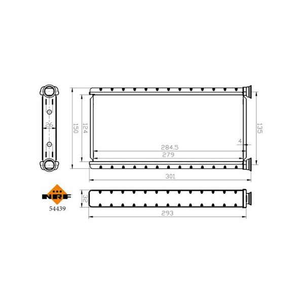 Värmeväxlare, kupévärme, Fram Nrf 54439 NRF Värmeväxlare, kupévärme, Fram Nrf 54439 NRF
