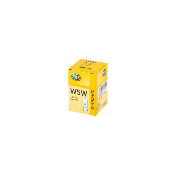 Glödlampa HELLA STANDARD W5W W2,1x9,5d, Fram, Bak, Fram eller bak HELLA