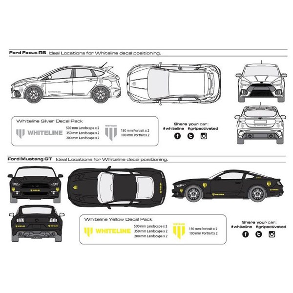 Whiteline Sticker Kit 10-delar, Universal Autostyle WL KWM004 AutoStyle Whiteline Sticker Kit 10-delar, Universal Autostyle WL KWM004 AutoStyle